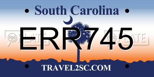ERR745 South Carolina License Plate