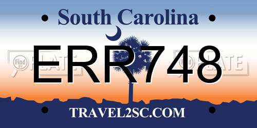 ERR748 South Carolina License Plate