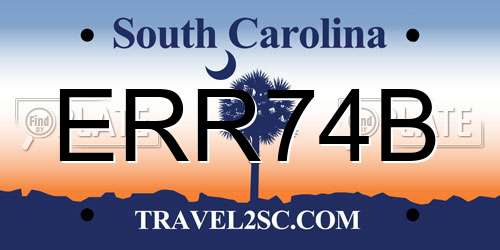 ERR74B South Carolina License Plate