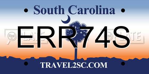 ERR74S South Carolina License Plate