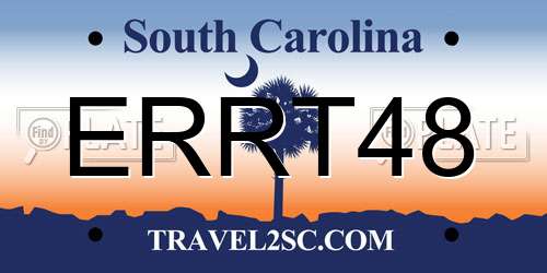 ERRT48 South Carolina License Plate