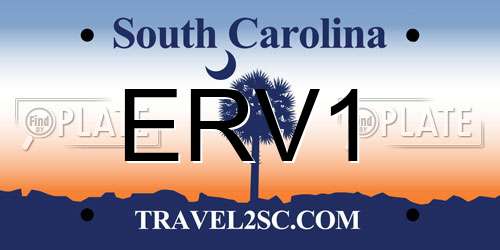 ERV1 South Carolina License Plate