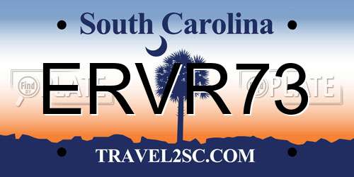 ERVR73 South Carolina License Plate