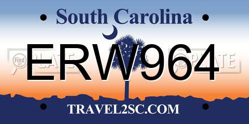 ERW964 South Carolina License Plate