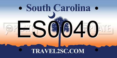 ES0040 South Carolina License Plate