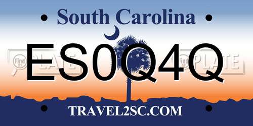 ES0Q4Q South Carolina License Plate