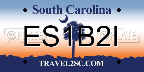 ES1B2I South Carolina License Plate