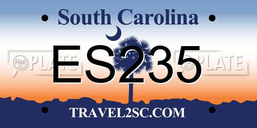 ES235 South Carolina License Plate