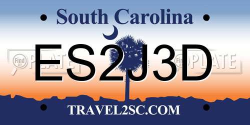 ES2J3D South Carolina License Plate