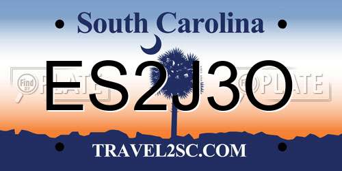 ES2J3O South Carolina License Plate