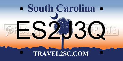ES2J3Q South Carolina License Plate