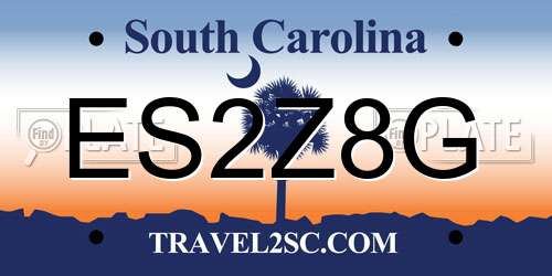 ES2Z8G South Carolina License Plate