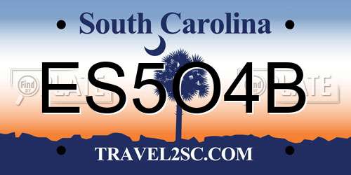 ES5O4B South Carolina License Plate