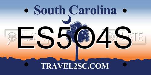 ES5O4S South Carolina License Plate