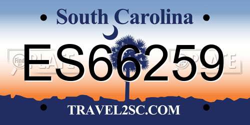 ES66259 South Carolina License Plate
