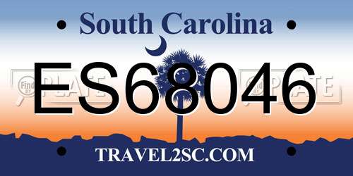ES68046 South Carolina License Plate