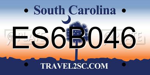 ES6B046 South Carolina License Plate