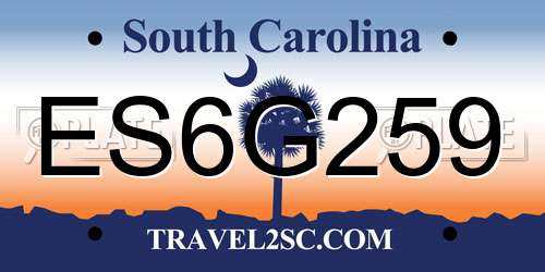 ES6G259 South Carolina License Plate