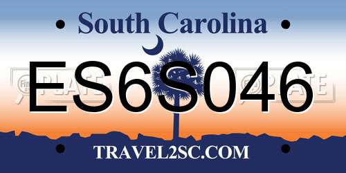 ES6S046 South Carolina License Plate