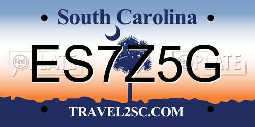 ES7Z5G South Carolina License Plate