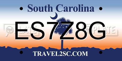 ES7Z8G South Carolina License Plate