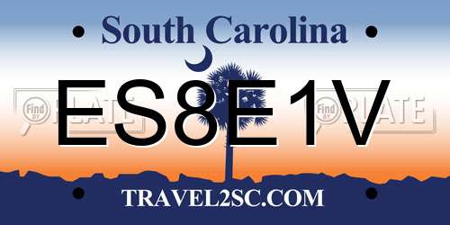 ES8E1V South Carolina License Plate