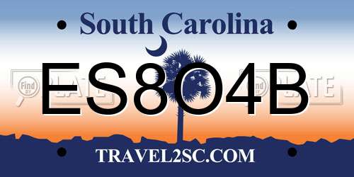 ES8O4B South Carolina License Plate