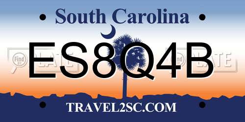 ES8Q4B South Carolina License Plate