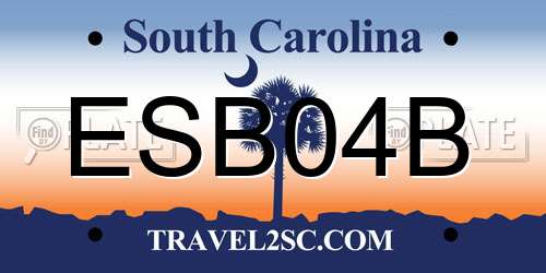 ESB04B South Carolina License Plate