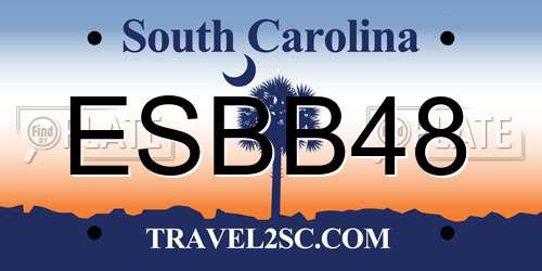 ESBB48 South Carolina License Plate