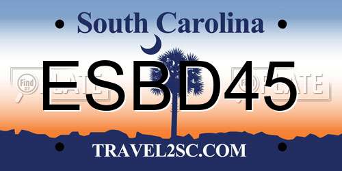 ESBD45 South Carolina License Plate