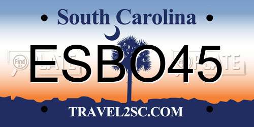 ESBO45 South Carolina License Plate