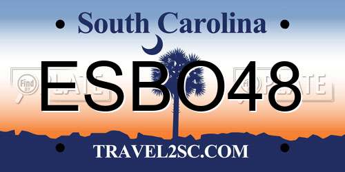 ESBO48 South Carolina License Plate