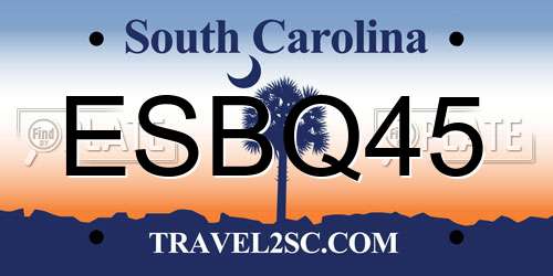 ESBQ45 South Carolina License Plate