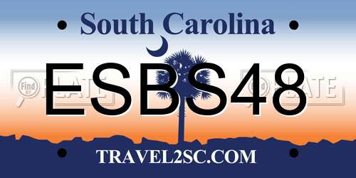 ESBS48 South Carolina License Plate