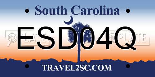 ESD04Q South Carolina License Plate