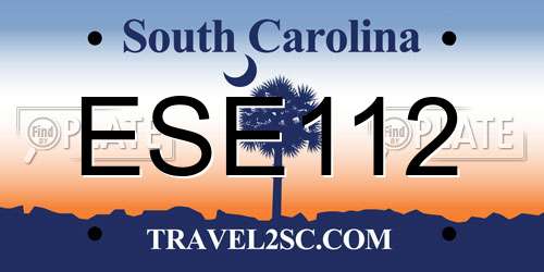 ESE112 South Carolina License Plate