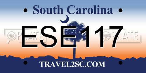 ESE117 South Carolina License Plate