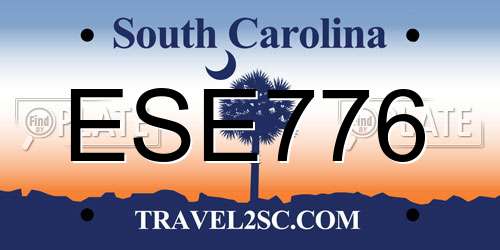 ESE776 South Carolina License Plate