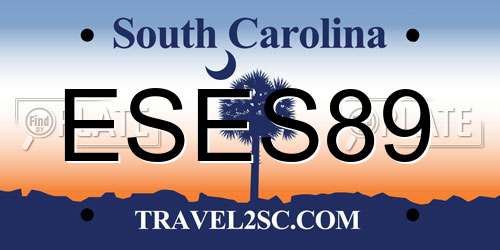 ESES89 South Carolina License Plate