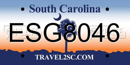 ESG8046 South Carolina License Plate