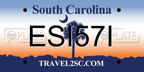 ESI57I South Carolina License Plate
