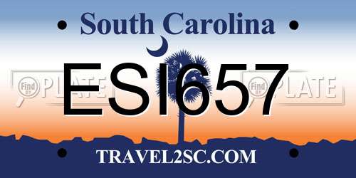ESI657 South Carolina License Plate