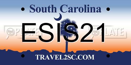 ESIS21 South Carolina License Plate