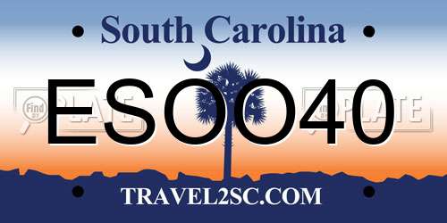 ESOO40 South Carolina License Plate