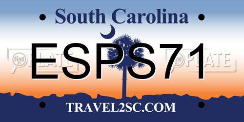 ESPS71 South Carolina License Plate