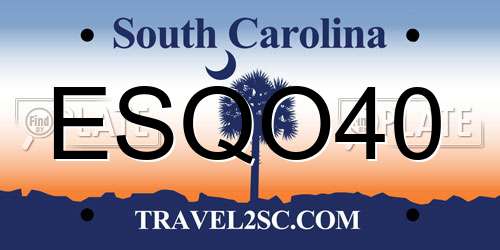 ESQO40 South Carolina License Plate