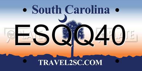ESQQ40 South Carolina License Plate