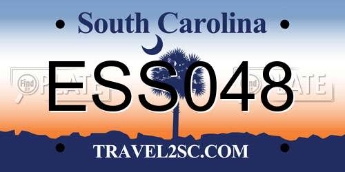 ESS048 South Carolina License Plate