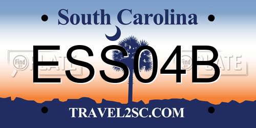 ESS04B South Carolina License Plate